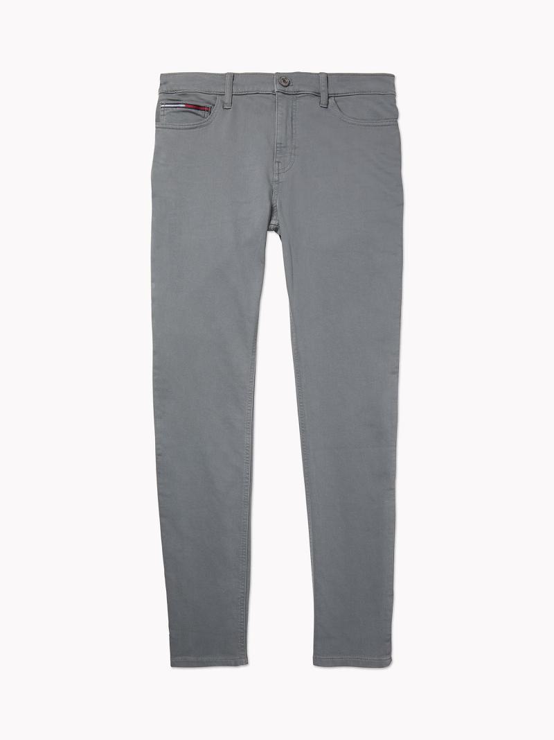 Férfi Tommy Hilfiger Essential organic cotton slim fit wash Farmer Nadrág Szürke | HU 1150UZG